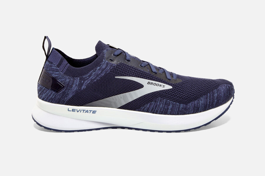 Brooks Running Shoes Mens Navy/Grey/White - Levitate 4 Road - 6318-SCGOX